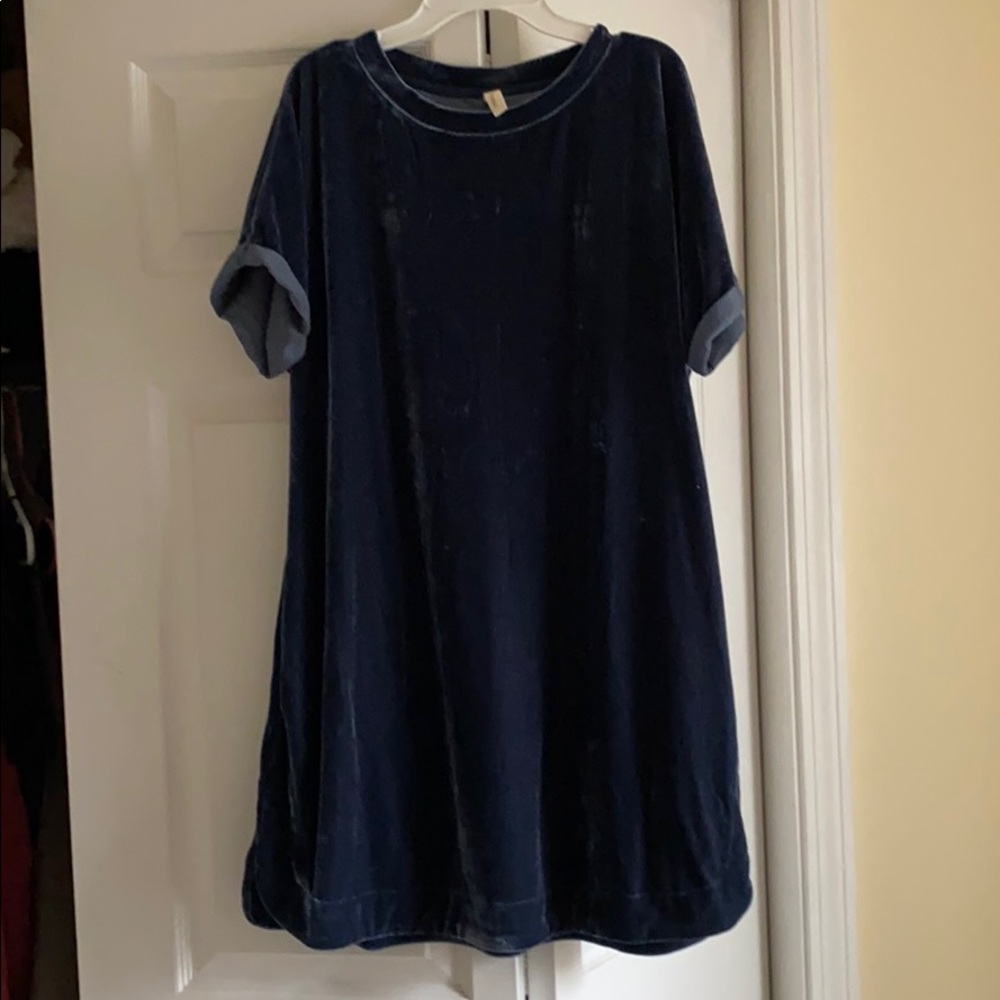 Navy Velvet Dress
